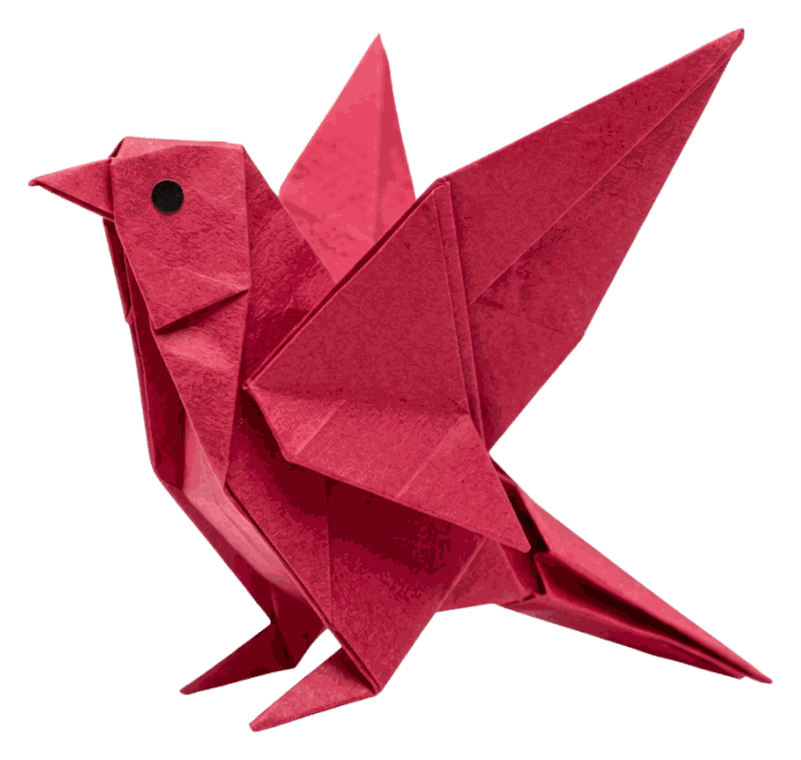 Mascota oficial CIE-10 — pájaro origami