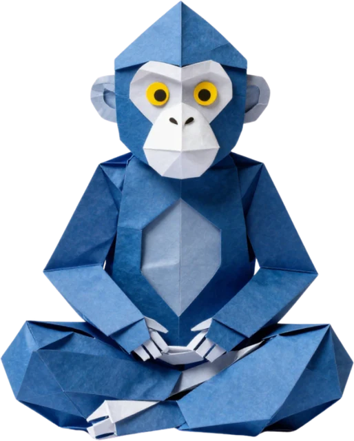 Mono de origami, mascota del Memo de bolsillo
